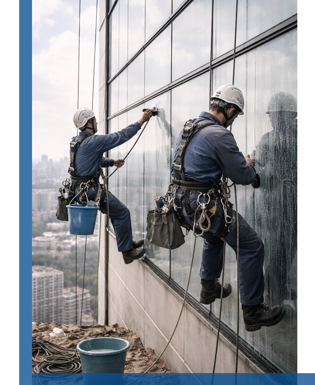 Профессиональная мойка фасадных окон альпинистами в Липецке