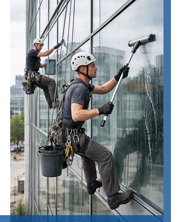 Мойка витражей альпинистами в Липецке от 728 р. под ключ|ВЫСОТНИК-Лпц