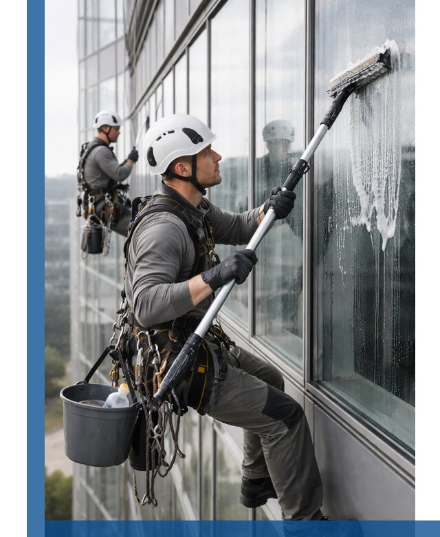 Высотная мойка сплошного остекления с выездом в Липецке