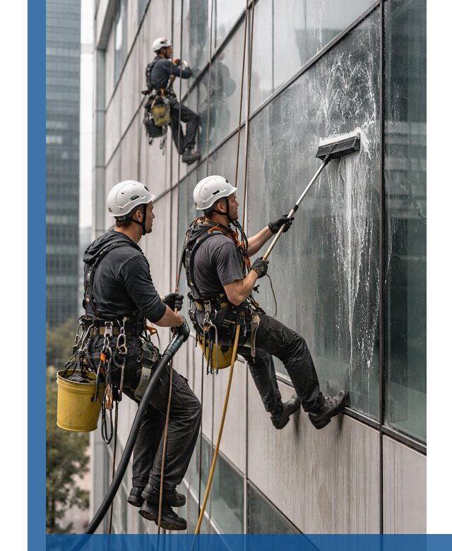 Профессиональная высотная мойка фасадов зданий в Липецке