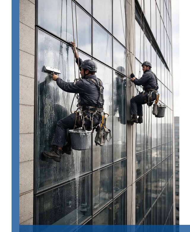 Профессиональная мойка стеклянных фасадов зданий в Липецке