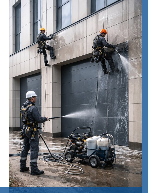 Послестроительная мойка фасада в Липецке от 312 р. | ВЫСОТНИК-Лпц