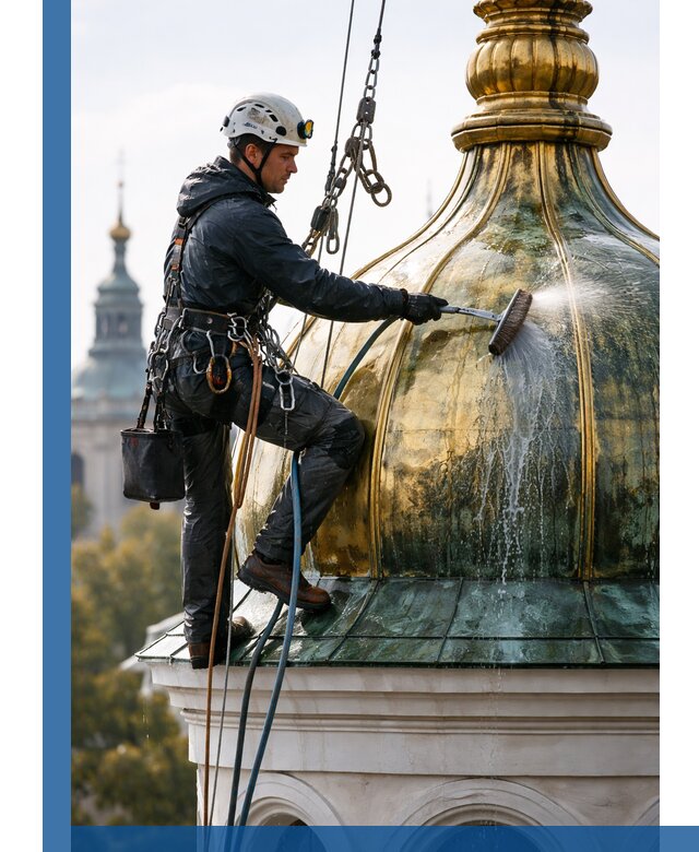 Профессиональная мойка куполов и шпилей высотными альпинистами в Липецке