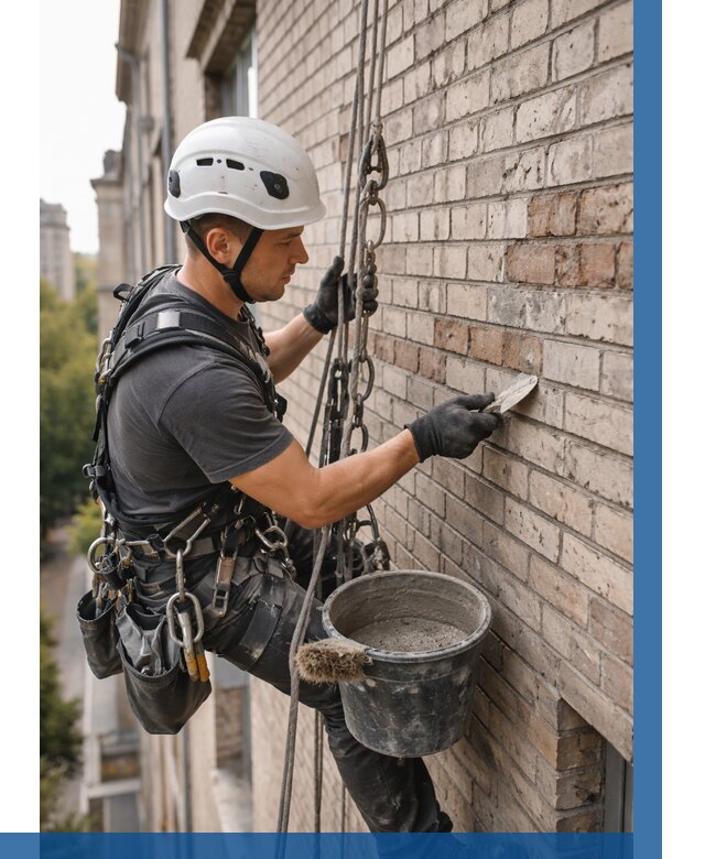 Ремонт кирпичной кладки фасада в Липецке от 1871 р. | ВЫСОТНИК-Лпц