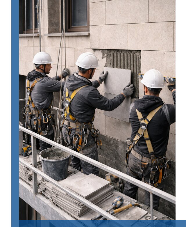 Ремонт облицовки фасада плиткой в Липецке с гарантией