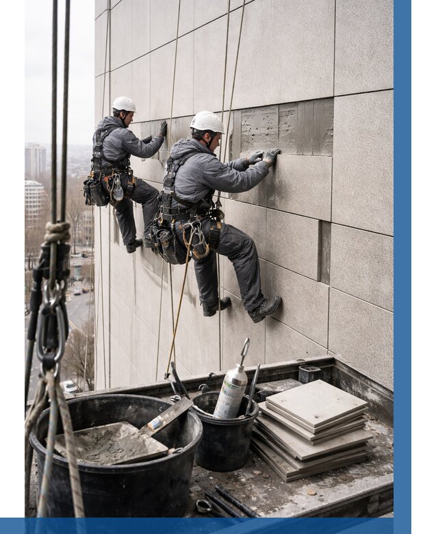 Ремонт фасада из керамогранита в Липецке от 2599 р. | ВЫСОТНИК-Лпц