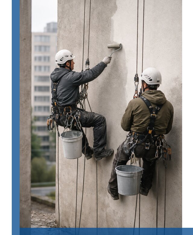 Покраска фасадов высотными альпинистами в Липецке с гарантией