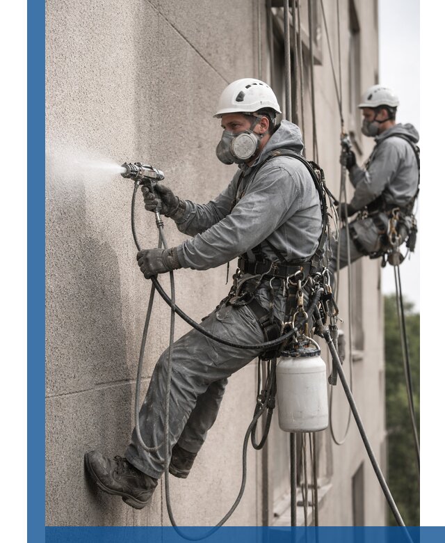 Безвоздушная покраска фасадов зданий в Липецке профессионально