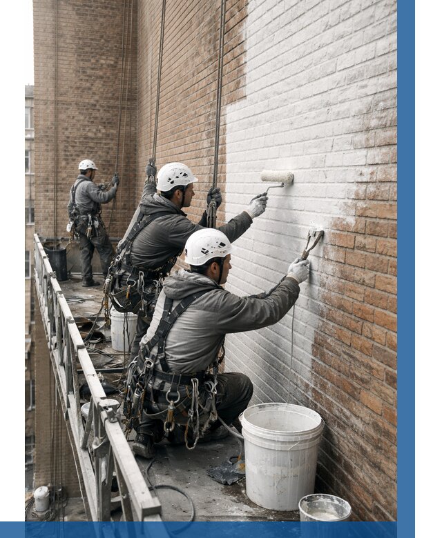 Покраска кирпичного фасада в Липецке от 364 р. | ВЫСОТНИК-Лпц