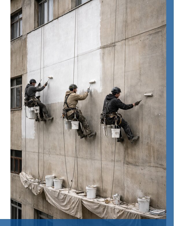 Покраска бетонного фасада в Липецке от 364 р за м2 | ВЫСОТНИК-Лпц