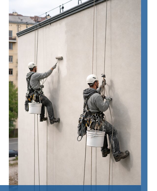 Покраска оштукатуренного фасада в Липецке от 333 р. | ВЫСОТНИК-Лпц