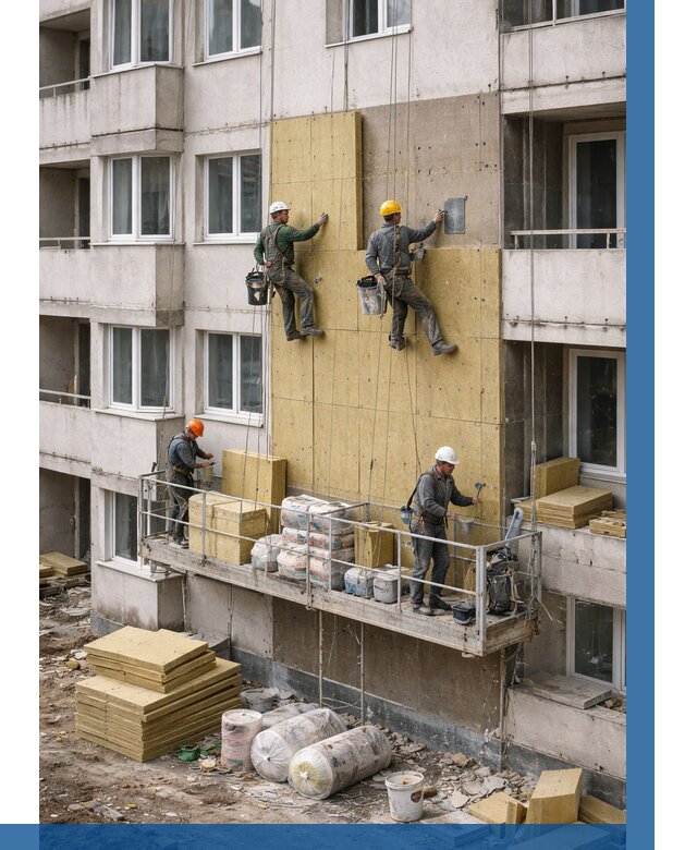 Утепление фасада минватой в Липецке от 1559 р. | ВЫСОТНИК-Лпц