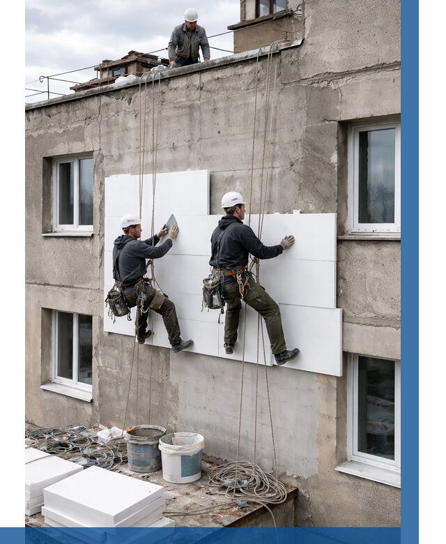 Утепление фасада пенополистиролом в Липецке от 1871 р. | ВЫСОТНИК-Лпц