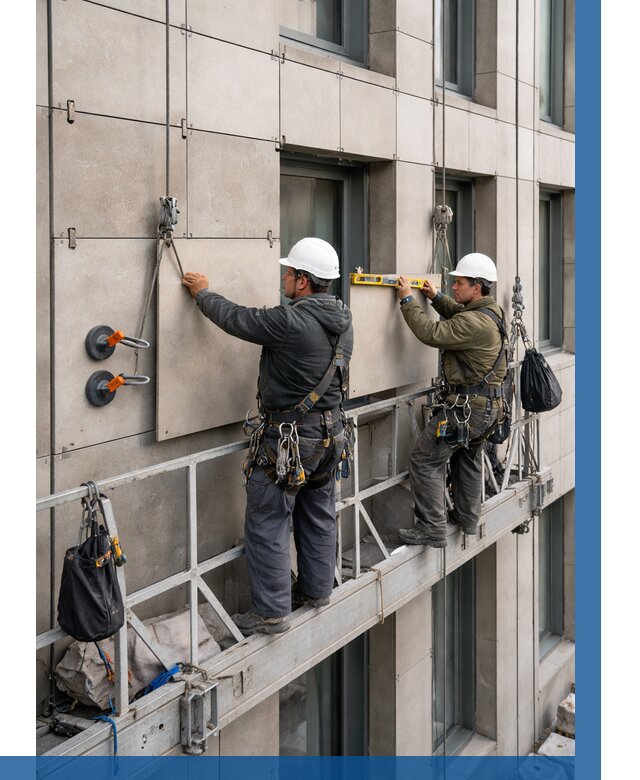 Монтаж керамогранита на фасад в Липецке от 2599 р. | ВЫСОТНИК-Лпц