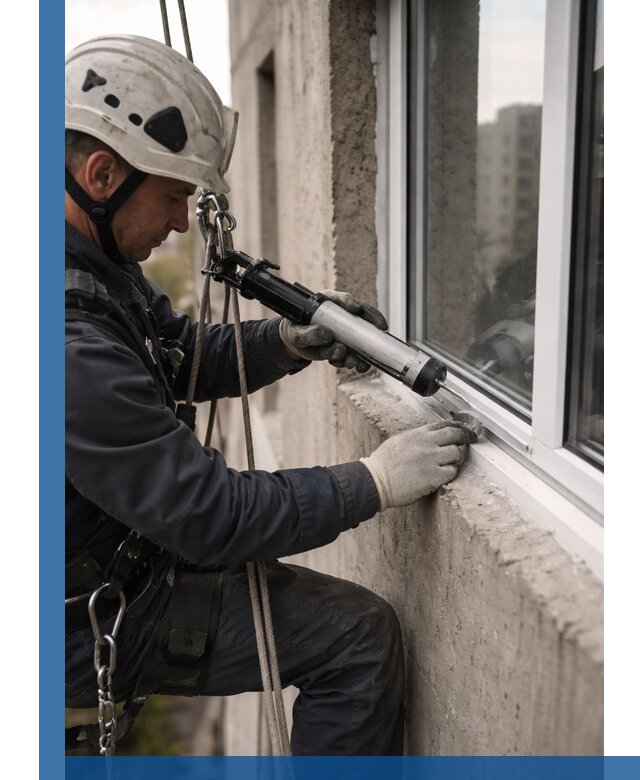 Герметизация оконных швов снаружи в Липецке профессионально