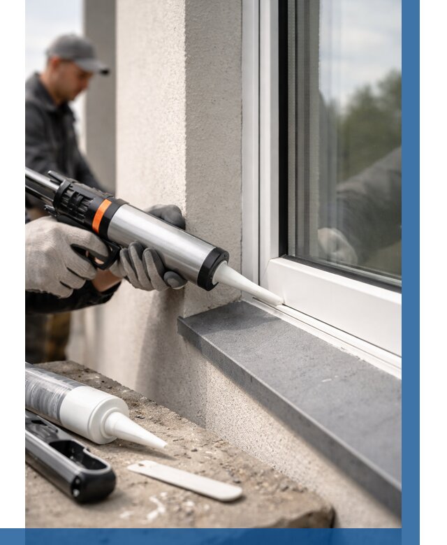 Герметизация монтажных швов окон в Липецке от 676 р. | ВЫСОТНИК-Лпц