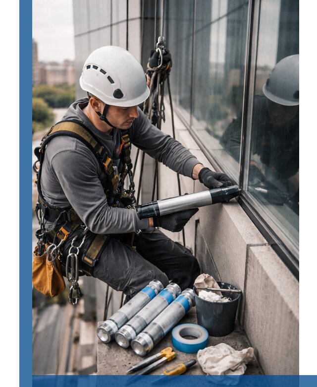 Герметизация стыков витража в Липецке для герметичных фасадов