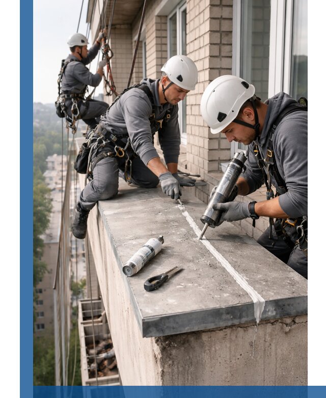 Герметизация балконного козырька в Липецке профессионально