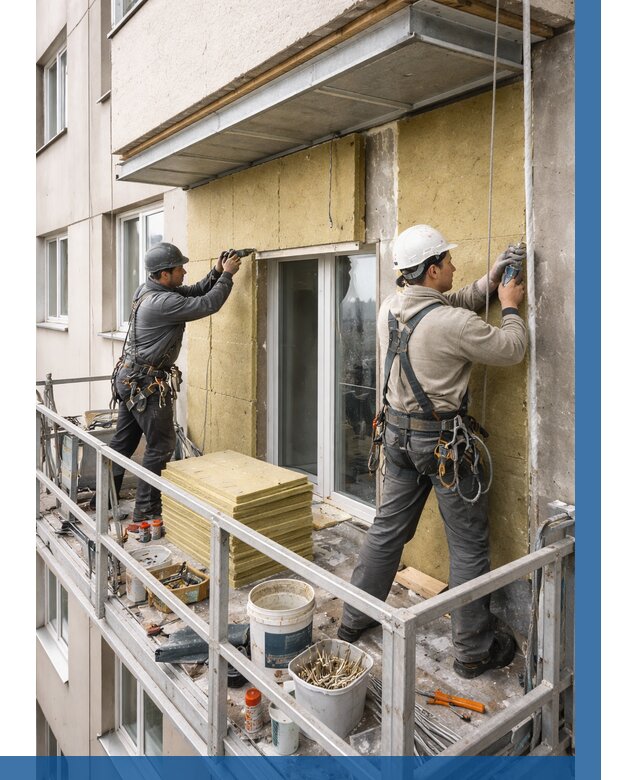 Утепление балкона снаружи в Липецке от 1663 р. под ключ ВЫСОТНИК-Лпц