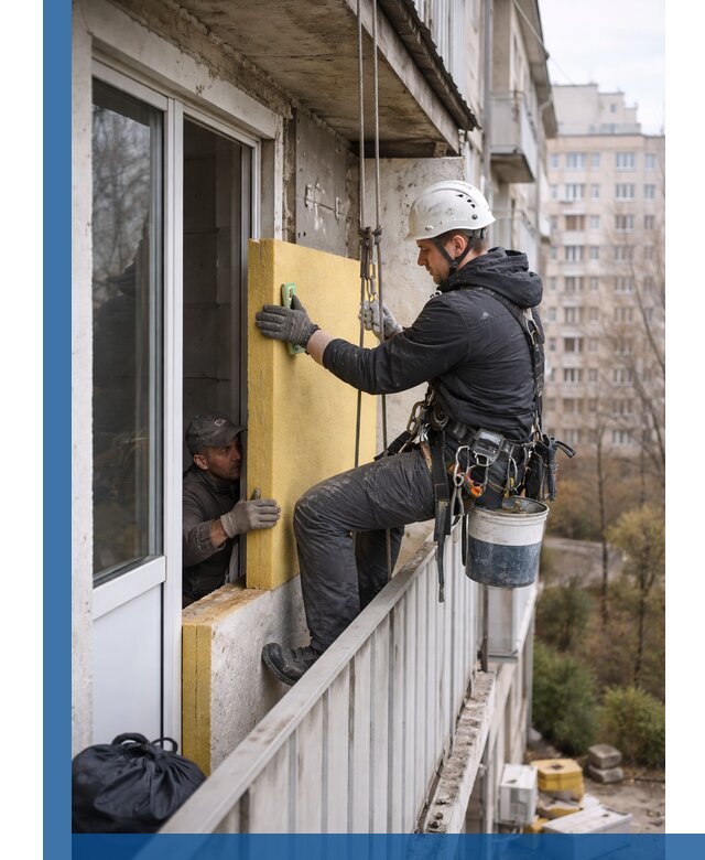 Профессиональное утепление балкона снаружи в Липецке под ключ