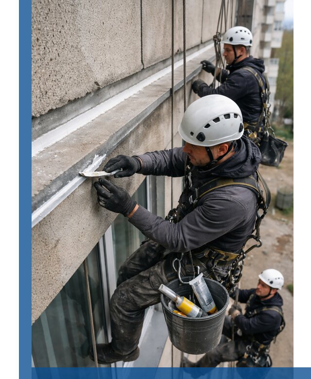 Герметизация примыкания балкона в Липецке под ключ с гарантией