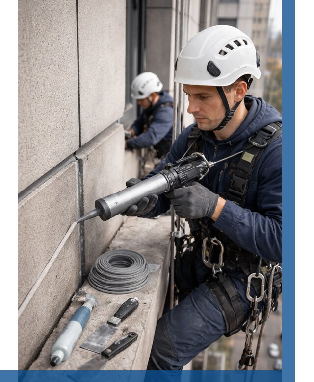 Герметизация деформационных швов фасада в Липецке от 728 | ВЫСОТНИК-Лпц