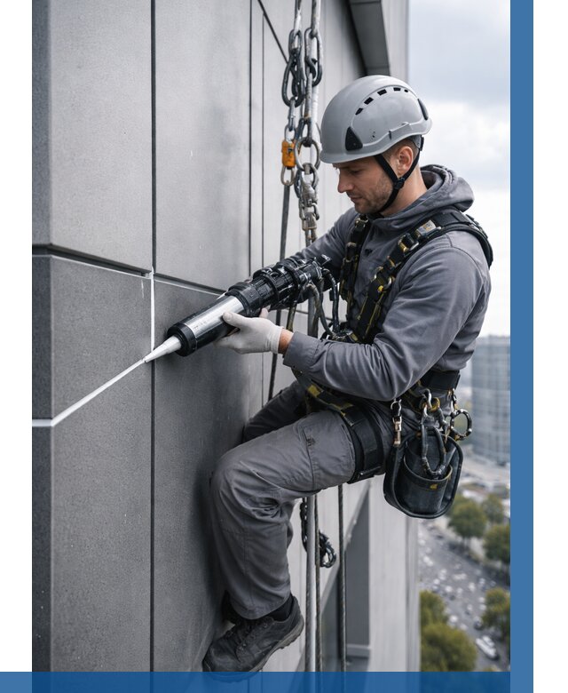 Герметизация стыков фасадных панелей в Липецке от 6756 р.| ВЫСОТНИК-Лпц