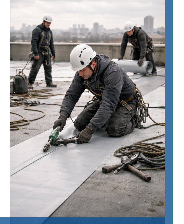 Ремонт мембранной кровли в Липецке от 1871 р./м2 | ВЫСОТНИК-Лпц