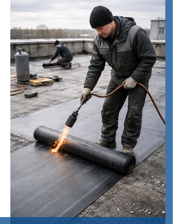 Ремонт наплавляемой кровли в Липецке от 728 р. | ВЫСОТНИК-Лпц