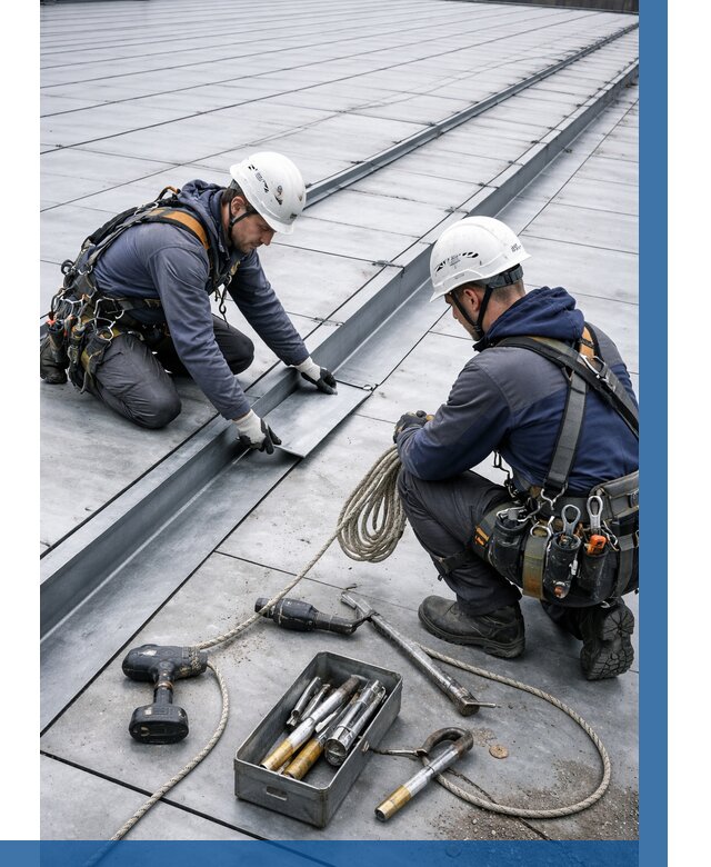 Ремонт фальцевой кровли в Липецке от 728 р. | ВЫСОТНИК-Лпц