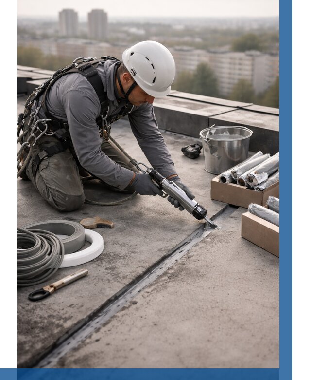 Герметизация швов кровли в Липецке от 468 р./м2 | ВЫСОТНИК-Лпц