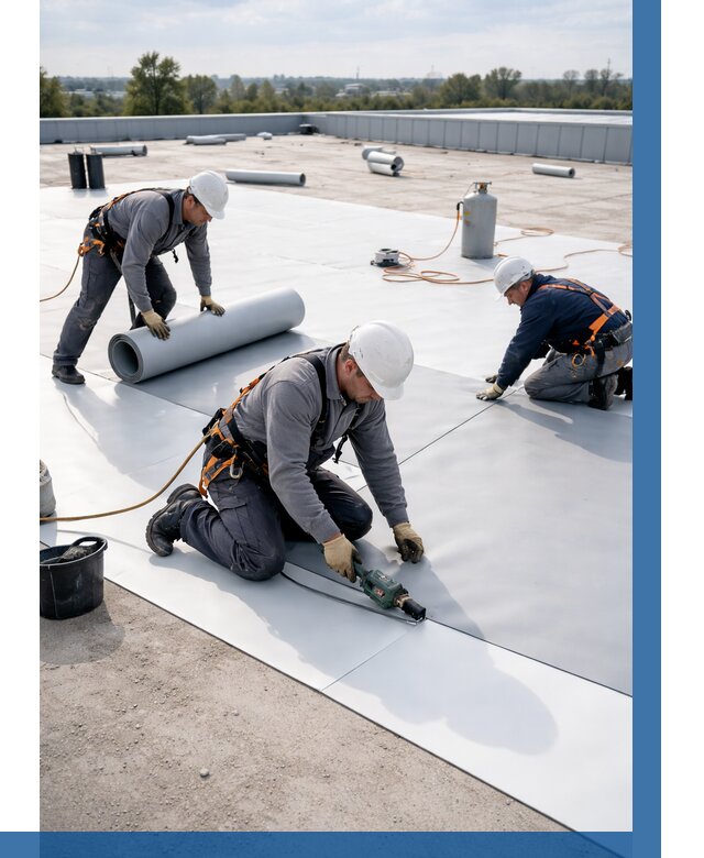 Монтаж мембранной кровли под ключ в Липецке от 1247 р. | ВЫСОТНИК-Лпц