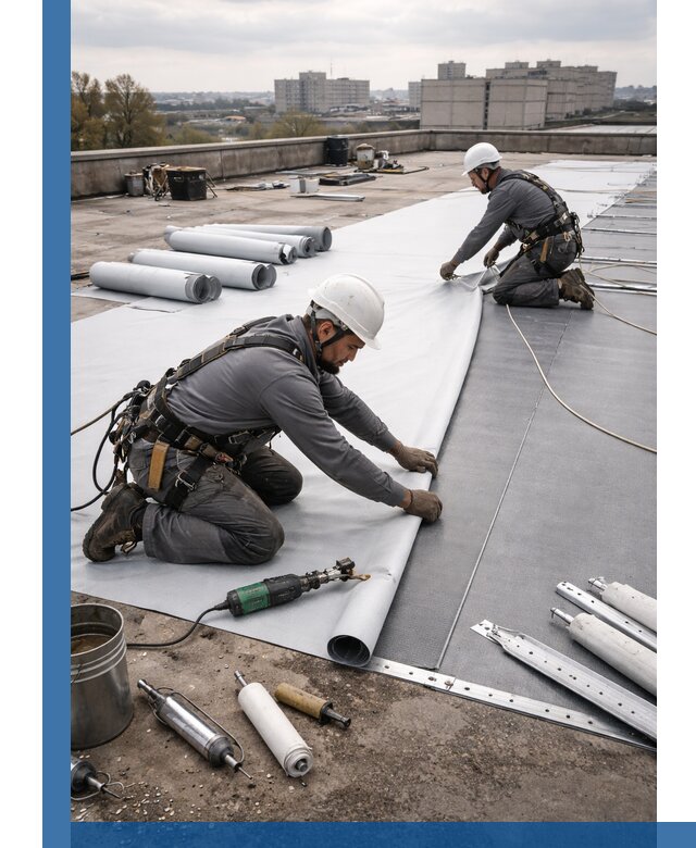 Монтаж мембранной кровли в Липецке для промышленных зданий