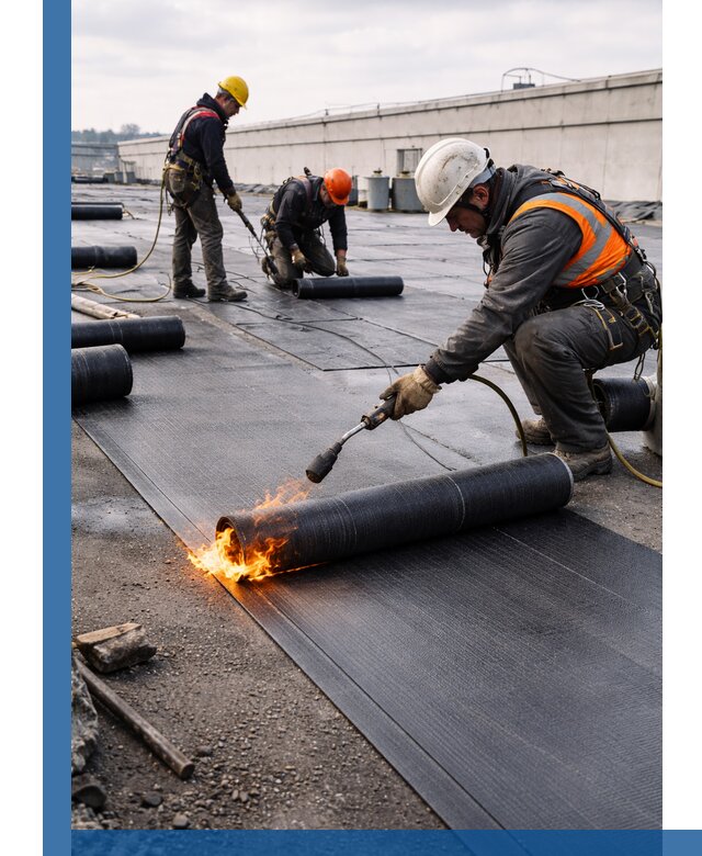 Монтаж наплавляемой кровли в Липецке профессионально