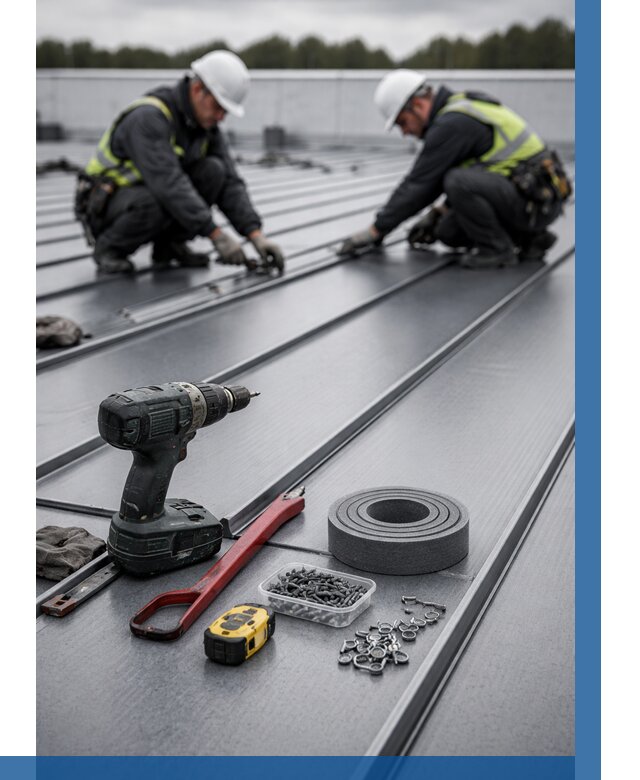 Монтаж фальцевой кровли в Липецке от 1871 р. | ВЫСОТНИК-Лпц