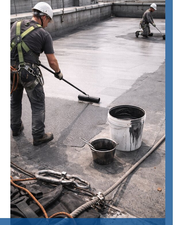 Гидроизоляция кровли жидкой резиной в Липецке от 520 р. | ВЫСОТНИК-Лпц