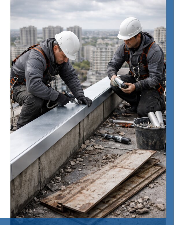 Замена парапетных крышек под ключ в Липецке от 1247 р. | ВЫСОТНИК-Лпц