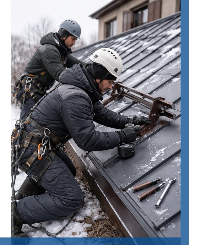 Монтаж снегозадержателей в Липецке от 468 р. | ВЫСОТНИК-Лпц