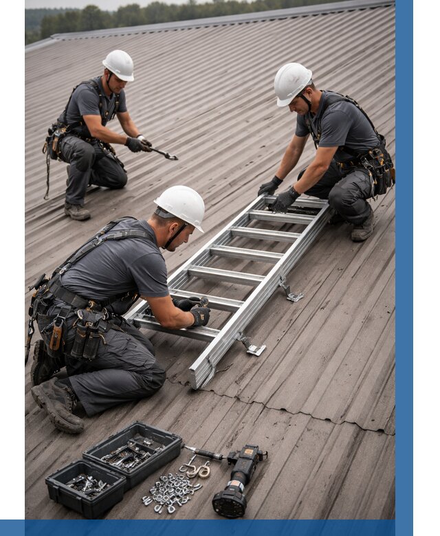 Монтаж кровельной лестницы в Липецке от 4677 р. | ВЫСОТНИК-Лпц