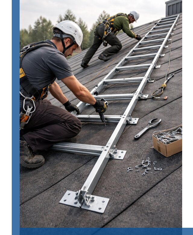 Профессиональный монтаж кровельной лестницы в Липецке под ключ