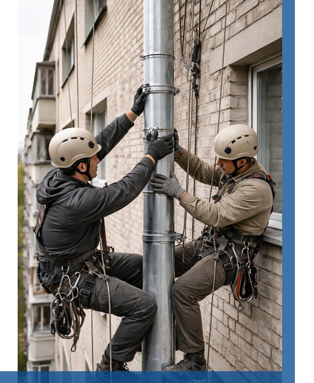 Замена водосточных труб в Липецке от 6756 р. | ВЫСОТНИК-Лпц