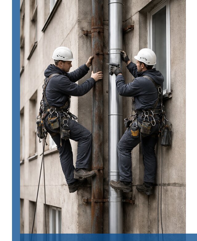 Замена водосточных труб в Липецке: монтаж и демонтаж под ключ