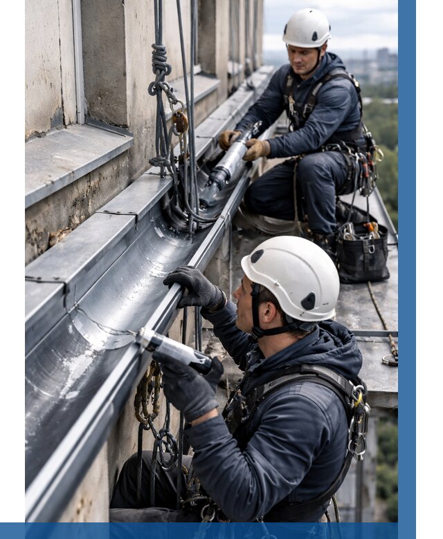 Ремонт водосточных желобов в Липецке от 6756 р. | ВЫСОТНИК-Лпц