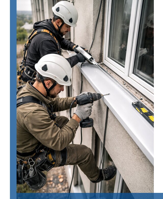 Профессиональный монтаж оконных отливов и отведения воды в Липецке