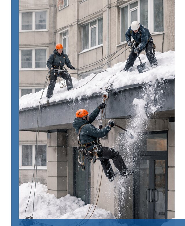 Безопасная очистка навесов от снега в Липецке круглогодично