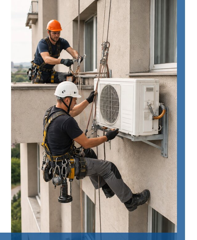 Монтаж внешнего блока кондиционера в Липецке от 6756 р. | ВЫСОТНИК-Лпц