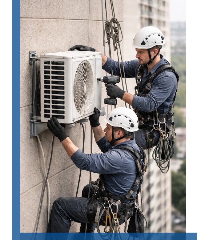 Монтаж внешнего блока кондиционера в Липецке установка и крепление