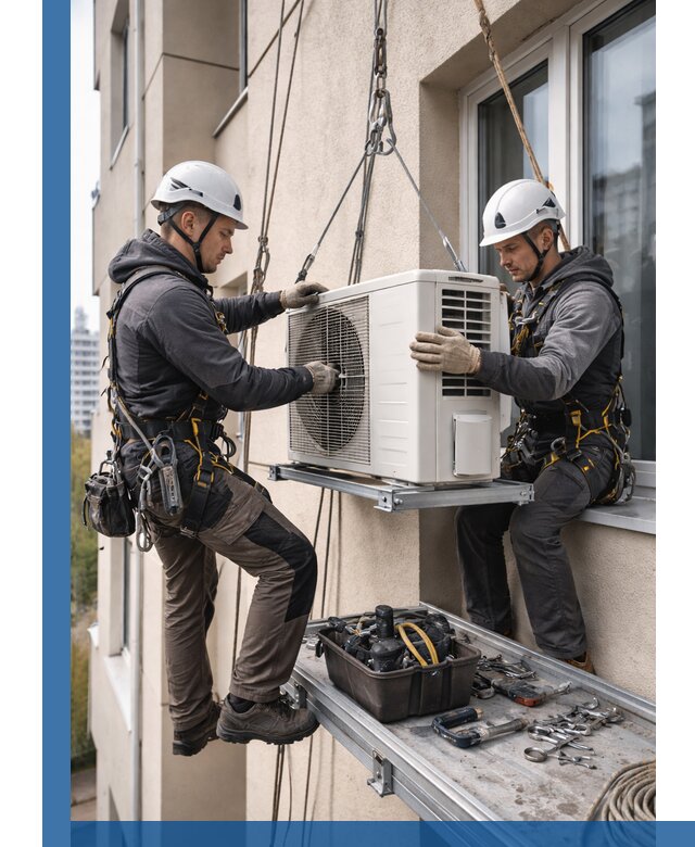 Перенос внешнего блока кондиционера в Липецке с монтажом и крепежом