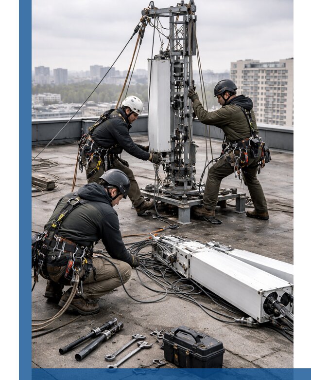 Демонтаж антенн на крыше зданий в Липецке с гарантией