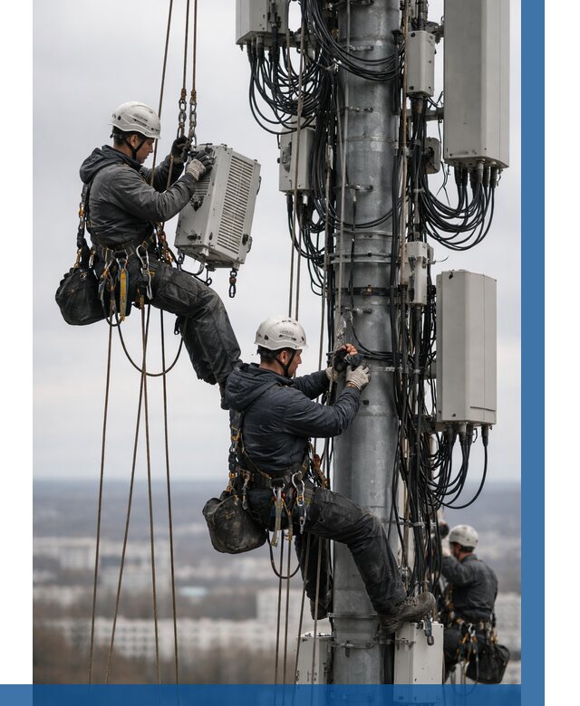 Монтаж оборудования связи на мачте в Липецке от 7796 р. | ВЫСОТНИК-Лпц